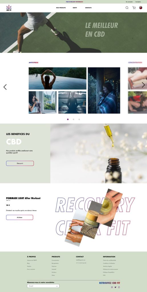 CBD FIT page d'accueil