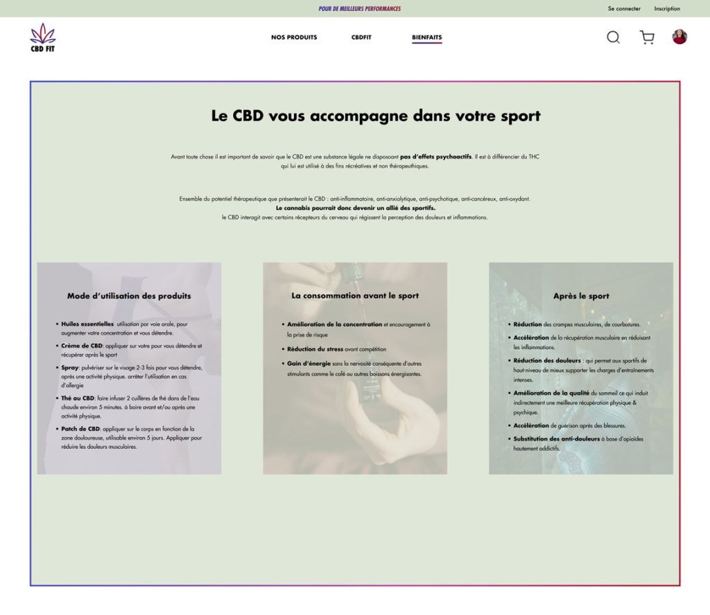 CBD FIT bienfaits