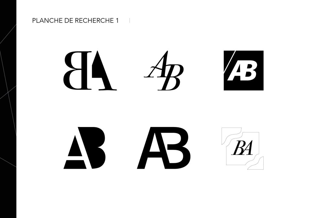 identité visuelle planche de recherche